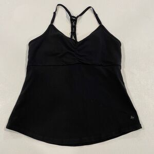 PrAna Black Yoga Tank Top Built In Bra Racerback Athletic Top Women L